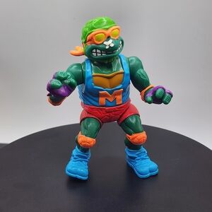 Vintage 1991 TMNT Skateboardin' Mike Figure  Michelangelo Sewer Sports Playmates